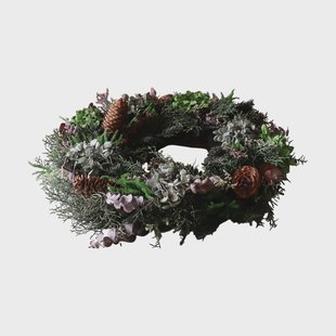 Botané Botanical Forest Wreath bloemenkrans Hortensia-eucalyptus-dennentakken-dennenappels, Ø40 cm
