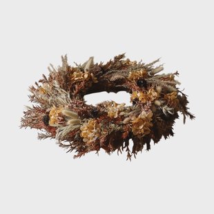 Botané Golden Meadow Wreath krans hortensia-gedroogd gras-var-haasoren, Ø40 cm