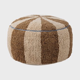Bloomingville Charoline zitpoef Ø44 cm Bruin-wit-blauw