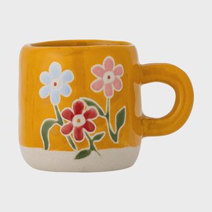 Bloomingville Millie kop 11 cl Geel, bloemen