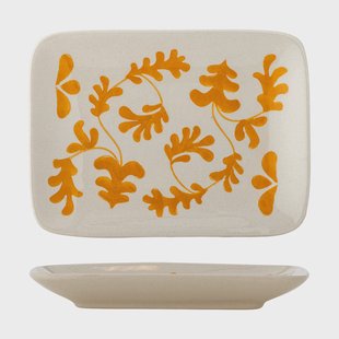 Bloomingville Fauni dessertbord Geel, 15x11,5 cm