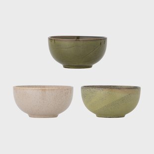 Bloomingville Addison kom Ø16 cm 3-delig Green