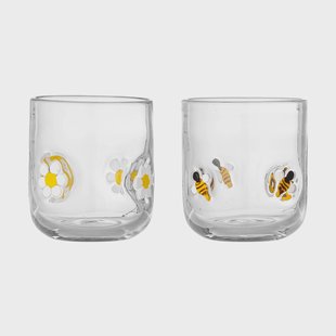 Bloomingville Buzz drinkglas Transparant, 2-delig