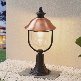 Lindby sokkellamp Clint, 53 cm, metaal, zeewaterbestendig, E27 - Terras - Vintage / Retro - Aluminium - 1 lamp