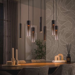 LifestyleFurn Hanglamp Denese 4+3-lamps - Bruin