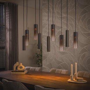 LifestyleFurn Hanglamp Denese 5+4-lamps - Bruin