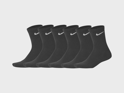 NIKE 6 Paar sportsokken (Zwart, 34-38)