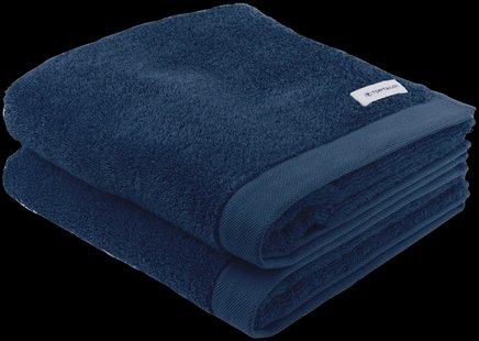 TOM TAILOR Set van 2 handdoeken, 50 x 100 cm (Blauw)