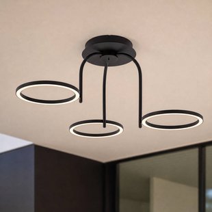 Lucande LED buiten plafondlamp Sylvara, zwart, CCT, 3-lamps