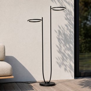 Lucande LED buiten vloerlamp Sylvara, zwart, CCT, 2-lamps