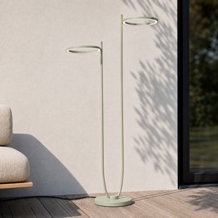 Lucande LED buiten vloerlamp Sylvara, groen, CCT, 2-lamps
