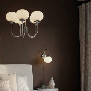 PR Home Hanglamp Elsy, wit/chroom, 5-lamps, 36 cm, glas, stekker