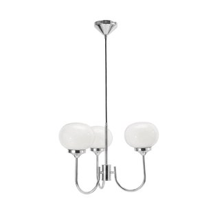 PR Home Hanglamp Elsy, wit/chroom, 3-lamps, 36 cm, glas, stekker