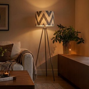 PR Home Vloerlamp Base, goud/beige, hoogte 123 cm, textiel, E27