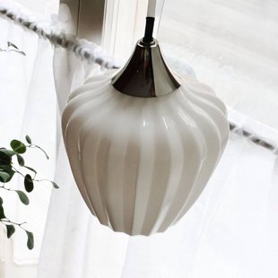 PR Home Hanglamp Amalfi, opaalwit, Ø 14 cm, glas, E14, stekker