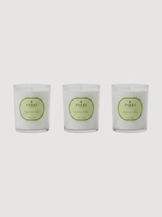 Handgemaakte geurkaarsen Vintage Aromatherapy (meiklokje, witte bloemen &amp; witte muskus), 3-delig
