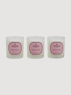 Handgemaakte geurkaarsen Vintage Aromatherapy (roos, patchouli &amp; groene stelen), 3-delig