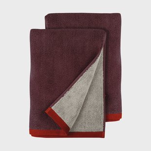 Mette Ditmer Soft gastendoek 40x55 cm 2-pack Rood-Grijs (rood-grijs), 40x55 cm