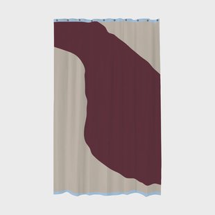 Mette Ditmer Nova Arte douchegordijn 150x200 cm Rood-Grijs (rood-grijs)