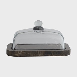 Mette Ditmer Marble botervloot Bruin (bruin), 14x19,5x10,5 cm