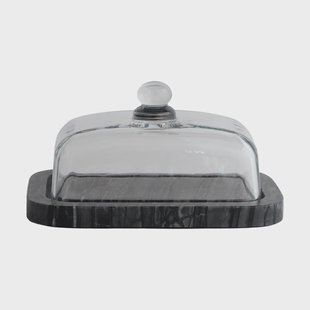 Mette Ditmer Marble botervloot Zwart-Grijs (zwart-grijs), 14x19,5x10,5 cm
