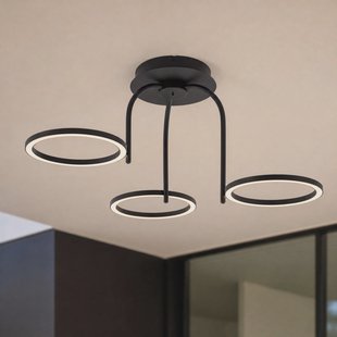 Sylvara LED buiten plafondlamp, 3-lamps, CCT, zwart - Lucande - Designer - Metaal - Meerdere lampen