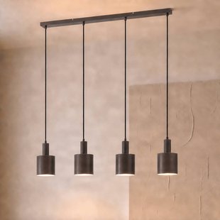 Lindby hanglamp Ovelia, bruin, 4-lamps, metaal, E27