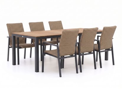 + 10% kassakorting | Manifesto Villongo/Fidenza 220cm dining tuinset 7-delig stapelbaar - Laagste prijsgarantie!