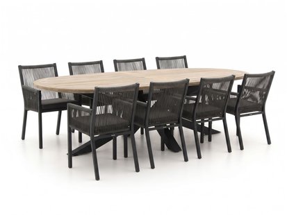 + 10% kassakorting | Manifesto Rivola/ROUGH-Y Ellips 280cm dining tuinset 9-delig - Laagste prijsgarantie!