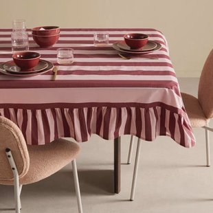NOUS Living katoenen tafelkleed Tess - roze