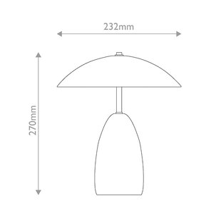 Elstead LED tafellamp op accu Poppy, lichtblauw, hoogte 27 cm, metaal, dimbaar