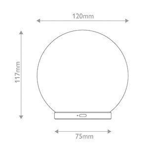 Elstead Luna LED tafellamp op accu, marmerwit/goud, 12 cm, dimbaar