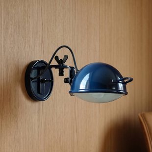 Aluminor wandlamp Jeep, nachtblauw, aluminium, glas, staal, E14