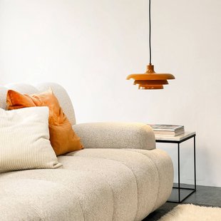 Dyberg Larsen hanglamp Ava, kerriegele, metaal, Ø 31 cm