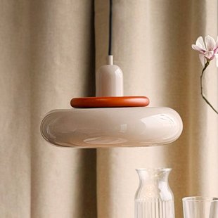 Dyberg Larsen hanglamp Planet Mini, beige, Ø 27 cm, metaal