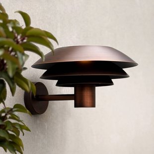 Dyberg Larsen buitenwandlamp DL31, antiek koper, Ø 31 cm