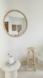 Ronde spiegel hout 100 cm - naturel