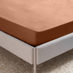 NOUS Living katoen-satijnen hoeslaken (tot 25 cm) - bruin