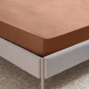 NOUS Living katoen-satijnen hoeslaken (tot 25 cm) - bruin