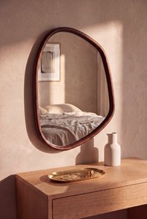 Organische spiegel hout 80x58 cm - walnut