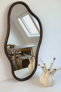 Organische spiegel hout 110x60 cm - walnut