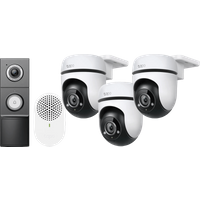 TP-Link Tapo C500 3-Pack + D235 Smart Battery & Wired Doorbell