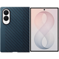 Samsung Galaxy Z Fold 8 Carbon Back Cover met Magneet Blauw
