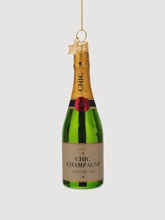 Mondgeblazen kerstornament Champagne Bottle