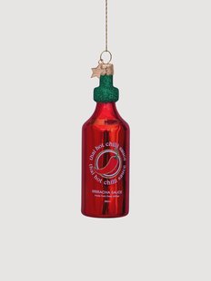 Handbeschilderde en mondgeblazen kerstornament Thai Hot Chilli Sauce