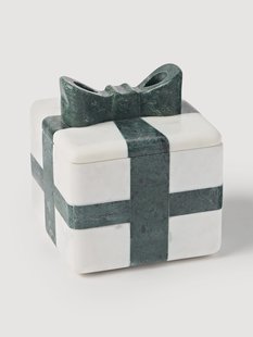 Decoratieve kerstdoos Cutemas van marmer, B 12 cm