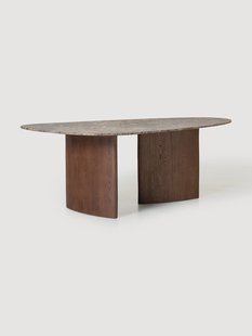 Organisch gevormde eettafel Meadow met marmeren blad, in verschillende formaten