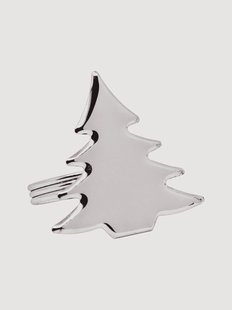 Verzilverde servetringen Christmastree, 4-delig