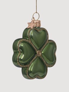 Mondgeblazen kerstornament Clover