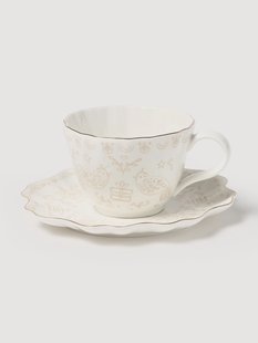Kerstkoffiekopjes Lumos met schoteltjes, 4-delig